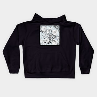 subtle gray flowers Kids Hoodie